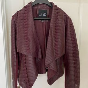 Maroon leather jacket size L never worn!
